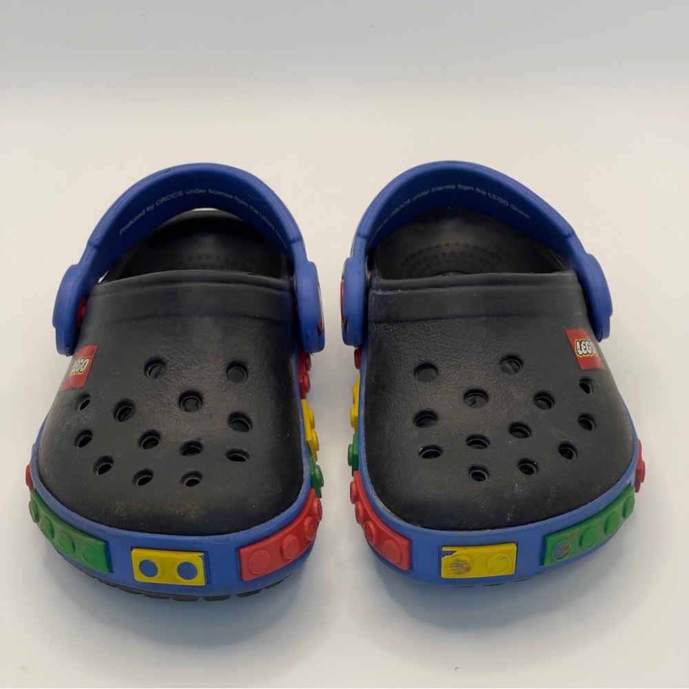 Crocs Classic Legos Black Slip On Clogs With Strap Toddler Size C 4/5